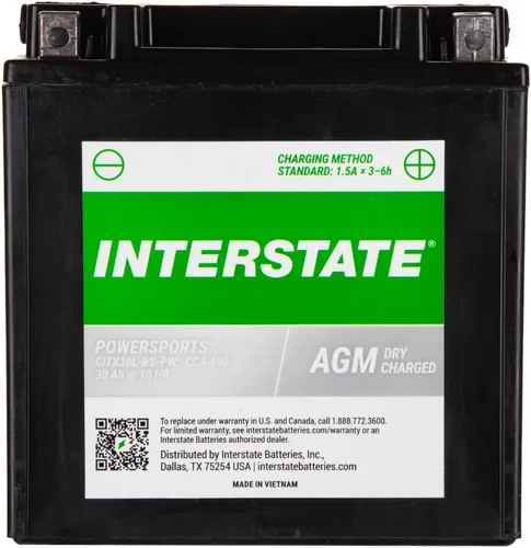 Vista 14 de Interstate Batteries YTX14-BS - Batería de 12 V y 12 Ah para deportes motorizados, 200CCA AGM, repuesto recargable para motocicletas, cuatrimotos