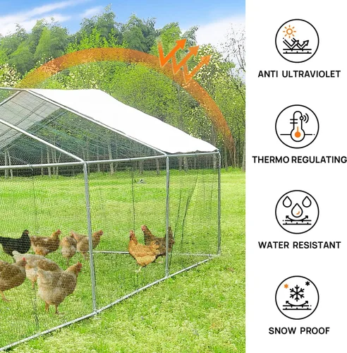 Vista 4 de Gallinero grande con cubierta, casa para gallinas, para conejos.
