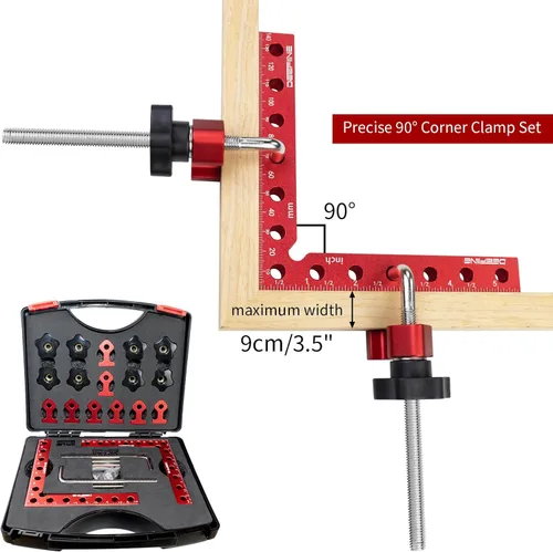 Vista 4 de Paquete de 4 abrazaderas de esquina de 90 grados de 5.5 pulgadas para carpintería Aluminum Alloy Positioning Squares, Clamping Right Angle Clamps