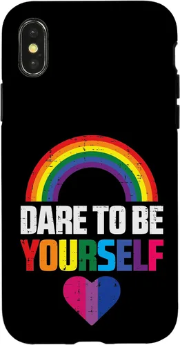 Vista 4 de Funda LGBTQ para iPhone 14 Atrévete a Ser Tú Mismo Bisexual Corazón Linda Bandera del Orgullo Bi