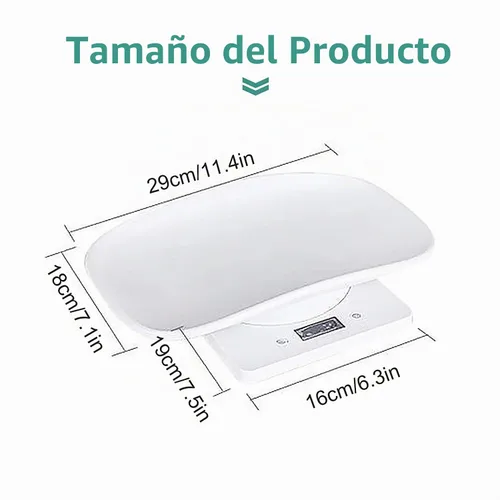 Vista 3 de Báscula digital para mascotas, báscula electrónica LCD, báscula