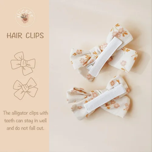 Vista 2 de Niceye Paquete de 24 lazos para el pelo de bebé para niñas, pinzas para el Albaricoque