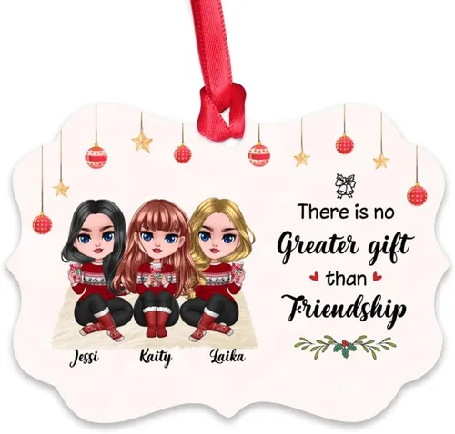 Vista 15 de Gossby Adorno de Navidad personalizado para mujeres, regalo de amistad de Navidad personalizado para mujeres con nombre, regalo de Navidad