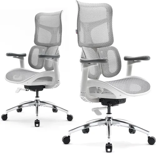 Vista 12 de SIHOO Doro S100 Ergonomic Office Chair - Dual Dynamic Lumbar Support, 4D Coordinated Armrests, 5-Level Adjustable Backrest, Recline Angle 135-degree