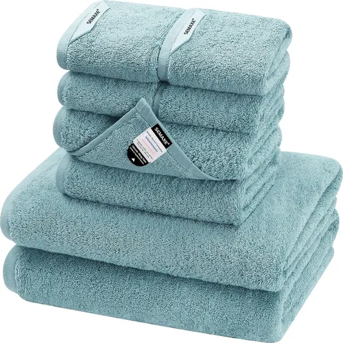 Vista 35 de SEMAXE Juego de toallas de baño familiar de 12 piezas - 100% algodón, 4 toallas de baño, 4 toallas de mano, 4 paños, ultrasuave y súper absorbente