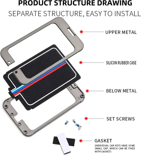Vista 4 de Funda para llave de coche para BMW 1 3 5 7 Series X1 X3 X5 X6 X7 F30 G20 F34 F31 G30 G01 F15 G05 I3 M4