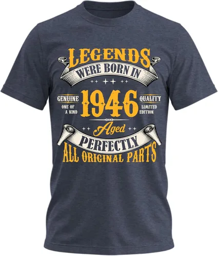 Vista 22 de Camiseta de cumpleaños para hombre, leyendas nacieron en 19XX, camiseta Negro