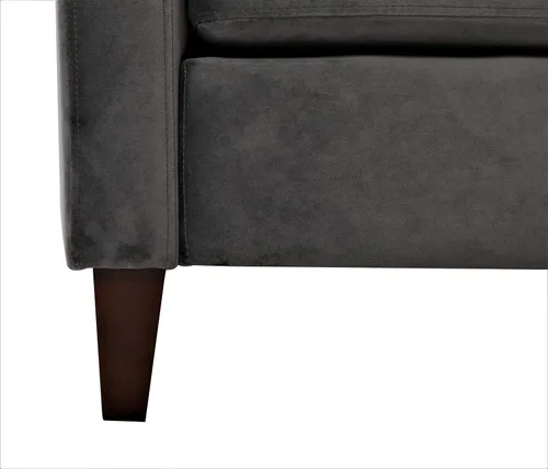 Vista 5 de Container Furniture Direct Muebles clásicos con capitoné y modernos para sala de estar, sofá universitario con relleno, cómodo sofá biplaza de Gris