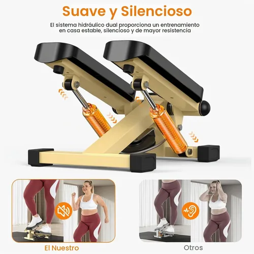 Vista 3 de HCOIW Mini Stepper for Exercise at Home,Stair Stepper with Resistance Bands Compact Stepping Machine with 300 lb Weight Capacity, Full Body