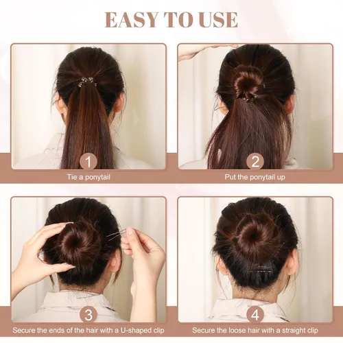 Vista 3 de Kit de 200 horquillas para el cabello, horquillas y horquillas en forma de U, regalos para mujeres y niñas con caja de almacenamiento, peinados