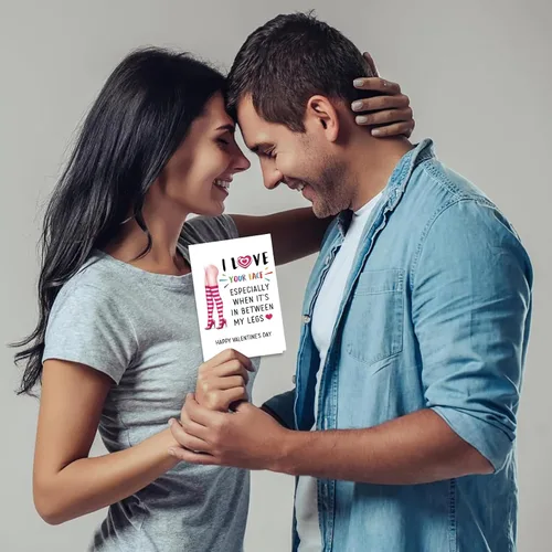 Vista 3 de JUESMOS Divertida tarjeta del día de San Valentín para él, marido, novio, tarjeta traviesa del día de San Valentín para marido, hombres, prometido