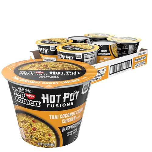 Vista 28 de Nissin Taza de fideos ramen con proteína, sabor a pollo picante con caldo de huesos, 16g de proteína, taza de 2.54 onzas (paquete de 6)