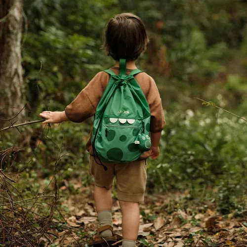 Vista 2 de Zoy zoii Bolsa con cordón para niños, bonita bolsa de regalo para niñas, niños, deportes, campamento, viajes al aire libre, Dinosaurio, Classic