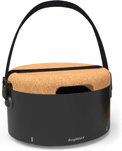 Vista 2 de BergHOFF LEO - Parrilla portátil para barbacoa de mesa con base resistente al calor, correa fácil de transportar y asas desmontables, elementos Negro