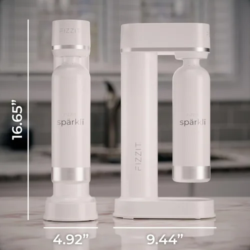 Vista 5 de Fizzit Spärklï Máquina de Agua Carbonatada con Botella de Acero Inoxidable Incluida, Apto para Lavavajillas