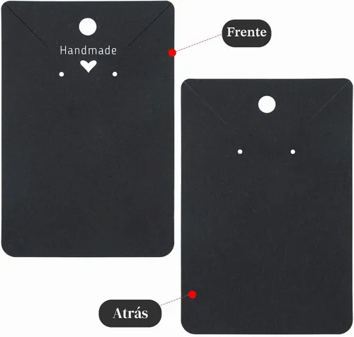 Vista 3 de joycraft 100 tarjetas negras para aretes, collares, tarjetas de exhibición de aretes de papel, tarjetas de joyería personalizadas para vender Negro