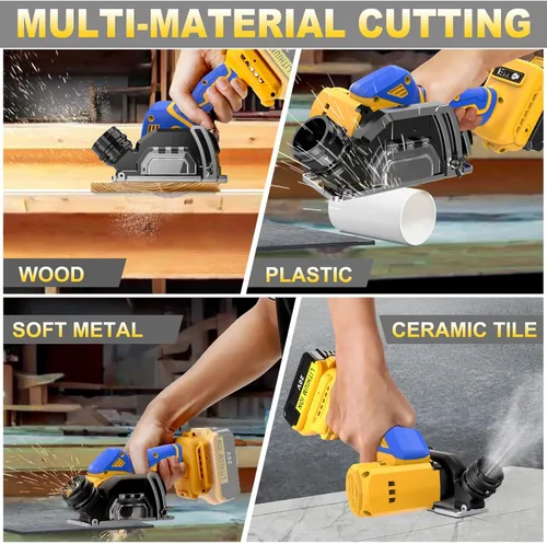 Vista 7 de Herramienta de corte inalámbrica compatible con batería DeWalt de 20 V MAX Sierra compacta sin escobillas con cuchillas de 3 pulgadas, mini sierra