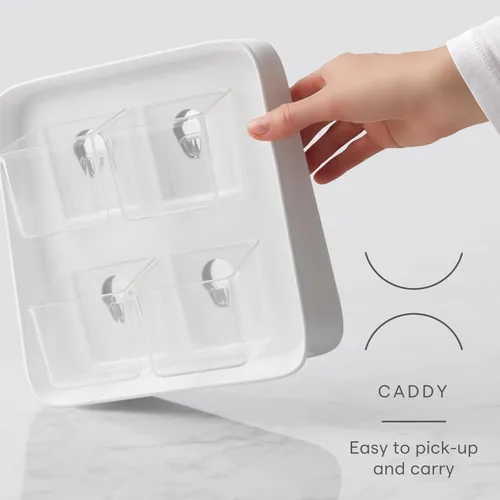 Vista 3 de YouCopia TeaStand - Organizador de bolsas de té con compartimentos desmontables transparentes, organizador de almacenamiento para gabinete
