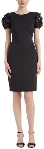 Vista 2 de Badgley Mischka Rosette Sleeve Cocktail Dress