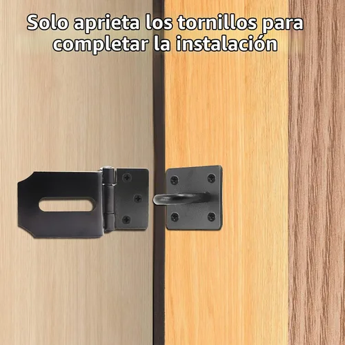 Vista 5 de Piutouyar 2 piezas de cerrojo para puerta, cerrojo de 90 grados, 3 pulgadas Negro