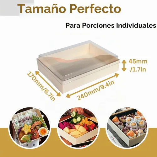 Vista 6 de Contenedores desechables de madera Bento To Go para comida, 25 piezas, cajas Bento asiáticas de madera para llevar con tapas, caja de panadería a