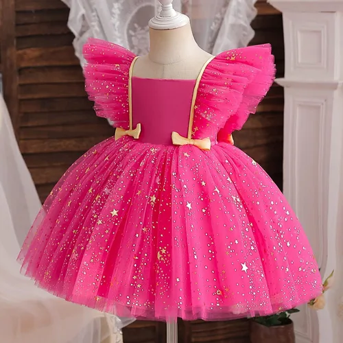Vista 2 de Todder - Vestido de encaje para bebé, para fiesta de cumpleaños, bautizo