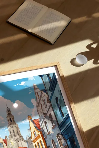 Vista 4 de Cartel de Letonia Riga imprimir Letonia viaje impresión arte de pared, póster de viaje de Letonia