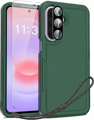 Vista 19 de Jeylly Compatible con Samsung Galaxy A22 5G Funda, Funda Samsung A22 5G con 2pcs protectores de pantalla de vidrio templado