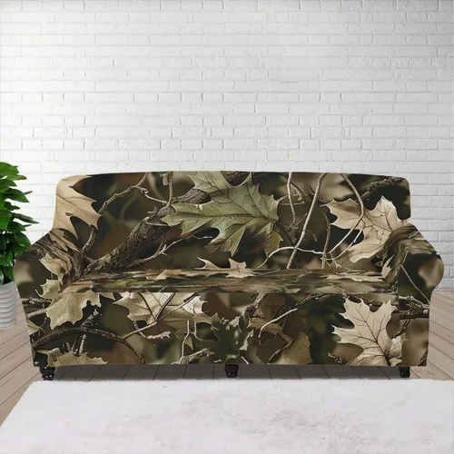 Vista 75 de ZOUTAIRONG Fundas elásticas para sofá con estampado de ramas de camuflaje 3D para sofá, funda para muebles de un solo cojín, decoración del hogar u