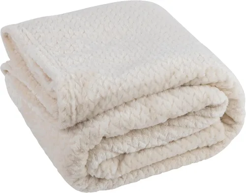 Vista 8 de Manta de punto gofre con textura suave para sofá, cama individual, niños y adultos, 50 x 60 pulgadas, manta de punto de felpilla, manta bohemia