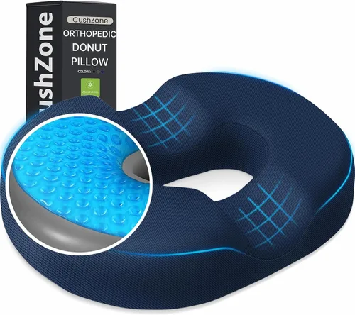 Vista 14 de CushZone Almohada Cojín de Asiento en Forma de Dona - Almohada de Piso de Gel Refrescante, Cojín de Piso de Espuma Viscoelástica para Oficina