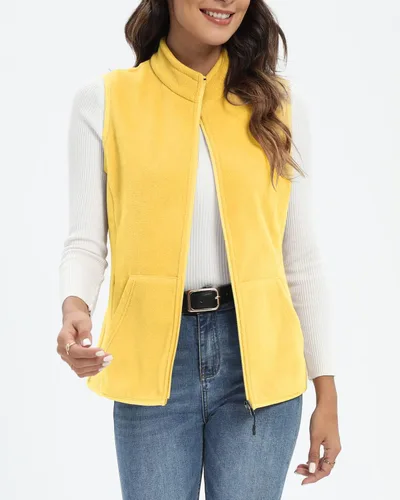 Vista 3 de Xeoxarel Chaleco de forro polar para mujer con 6 bolsillos (XS-2XL)