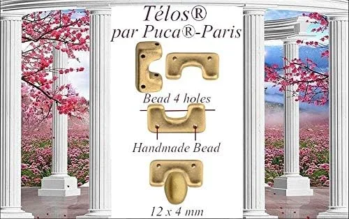 Vista 2 de Telos Par Puca, TLS-2398-14400, Jet Hematite, Cuentas de cristal checas, 0.35 onzas