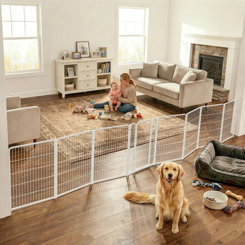 Vista 41 de FXW - Puerta para perro, extra ancha ajustable para aberturas de hasta 46 pulgadas, 24 pulgadas de alto Negro