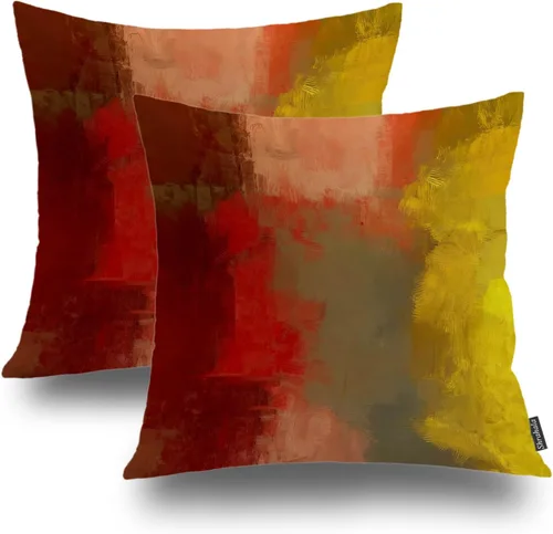 Vista 9 de Shrahala Juego de 2 fundas de almohada de mandala de color beige para exteriores, cuadradas, mandala, para interiores, de lino resistente al agua