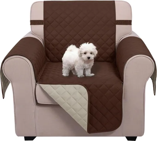 Vista 30 de U-NICE HOME Funda para sillón reclinable, reversible, con correas elásticas, resistente al agua, protege de perros y mascotas, sillón pequeño