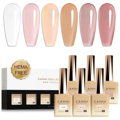 Vista 13 de CANNI - Juego de esmalte de uñas en gel azul de 6 colores 9ML Baby Royal Light Blue – Esmalte de uñas en gel inspirado en el océano Acuario