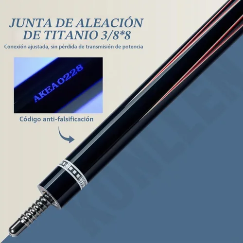 Vista 6 de KONLLEN Carbon Fiber Pool Cue Low Deflection Pro Taper Billiard Cue 001 1.0 KL-08 Azul