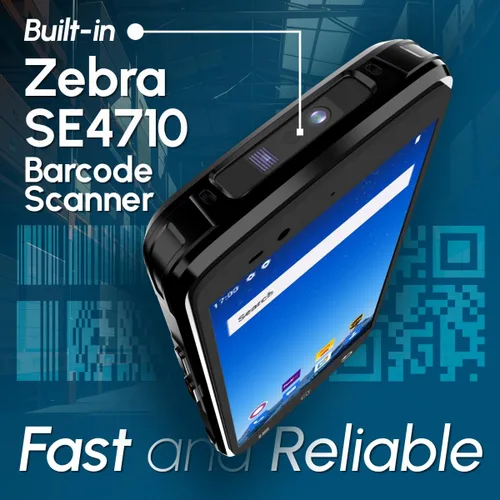 Vista 2 de Rayoungtek Android 12 Escáner de Código de Barras 4+64GB Integrado 1D/2D/QR Zebra SE4710 Escáner de Código de Barras 4G Inalámbrico Computadora