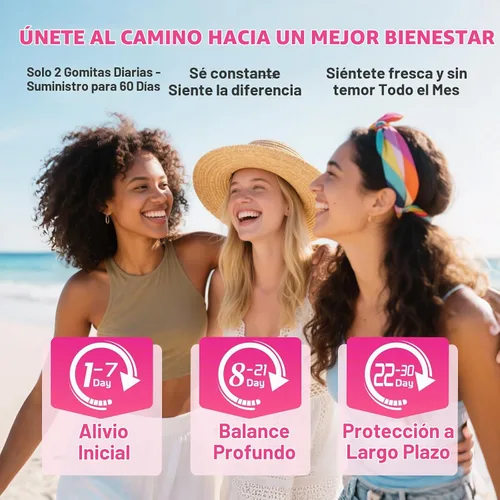 Vista 7 de Gomitas de equilibrio femenino para mujer, gomitas de equilibrio de pH prémium con probióticos para el equilibrio de la flora vaginal, suplemento
