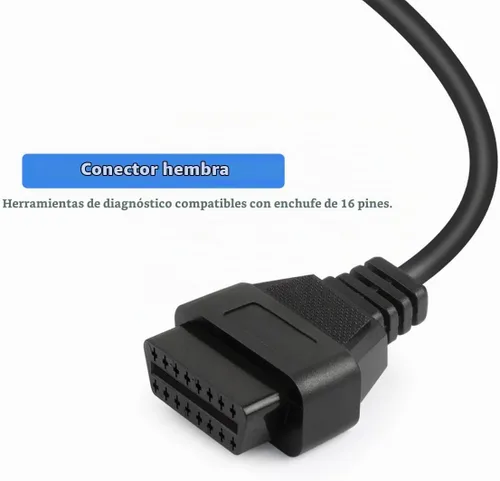 Vista 3 de FOXWELL OBD2 OBD II adaptador de cable convertidor de extensión de diagnóstico de 16 pines macho a hembra 1m/ 39 pulgadas
