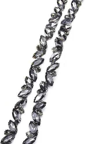 Vista 7 de Aplique de cadena de diamantes de imitación de cristal brillante de 1 yarda, decoración brillante, artesanía de costura flexible, adorno de disfraz