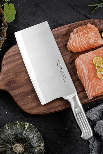Vista 2 de Cuchillo de carnicero de 7 pulgadas, cuchillo de chef chino de acero inoxidable, cuchillo de carnicero para restaurantes y hogar