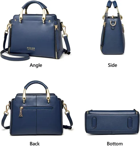 Vista 5 de Bolsos de cuero para mujer, bolsos con asa superior con correa ajustable