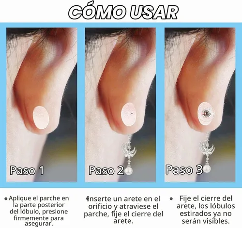 Vista 6 de BENBO - 200 parches de soporte para aretes, levantadores de aretes para almohadillas de soporte de lóbulo de oreja, cinta de soporte de lóbulo