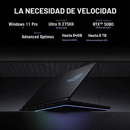 Vista 2 de ASUS ROG Strix G18 (2025) Laptop para juegos, NVIDIA RTX 5080 16GB GDDR7, Intel Ultra 9 275HX(hasta 5.4GHz), pantalla Rog Nebula de 18 pulgadas, 240
