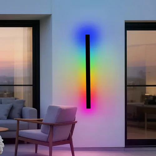 Vista 43 de Luces de pared modernas para exteriores de 39 pulgadas, 2700 K-6500 K, aplique de pared al aire libre regulable seleccionable con control remoto