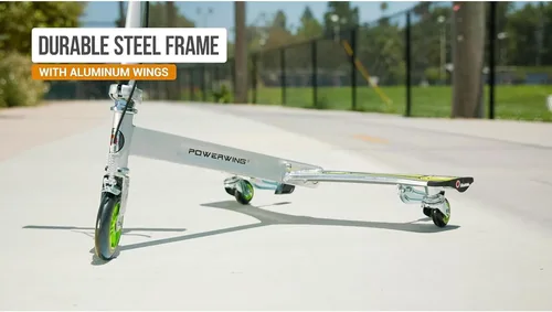 Vista 5 de Razor Patinete con ruedas PowerWing Plata/Verde DLX