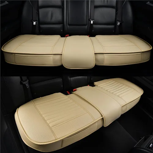 Vista 2 de Cubiertas para asiento trasero Sunny color, cojines para asiento trasero, protector de banco automático con piel de PU transpirable y fondo Beige