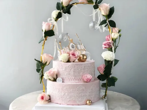 Vista 5 de Moldes de encaje en relieve, juego de 2 moldes de silicona con diseño de flores de varios círculos, decoración de pasteles de boda, molde de A-Rosa